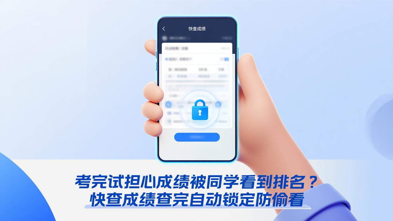 考完试担心成绩被同学看到排名？快查成绩查完自动锁定防偷看