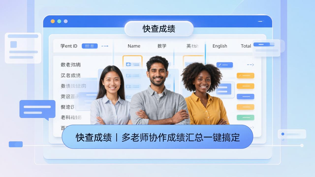 如何用快查成绩合并成绩单：快查成绩，多老师协作成绩汇总一键搞定