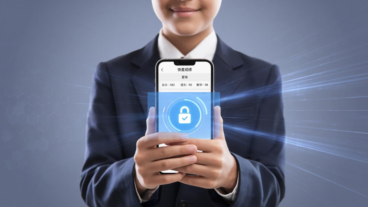 查成绩怕被同学偷看怎么解决：快查成绩，查完自动锁定手机只有本人能看